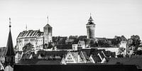 Kaiserburg und die Altstadt von Nürnberg - monochrom