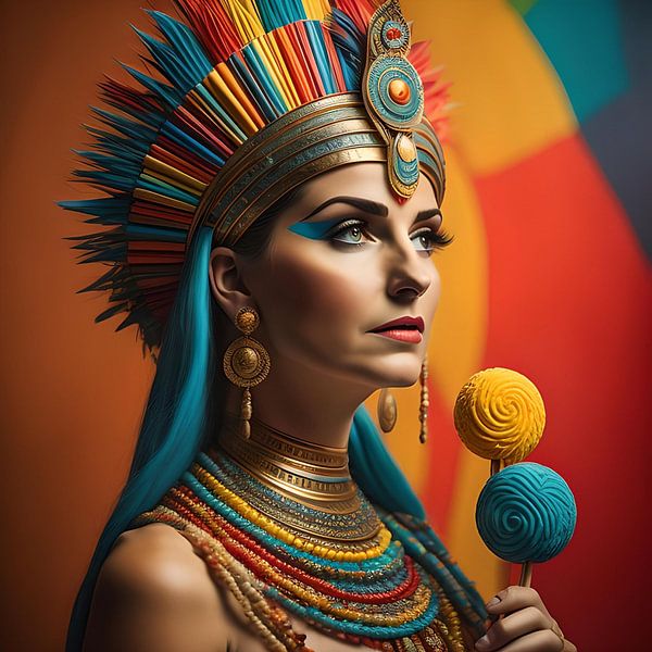 Cléopâtre aux couleurs de l'arc-en-ciel par Gert-Jan Siesling