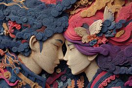 Couple amoureux (représentation abstraite)