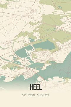 Vintage landkaart van Heel (Limburg) van MijnStadsPoster