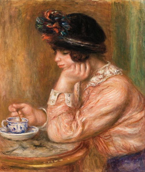 Renoir, Meisje met kop chocolademelk (1914) van Atelier Liesjes