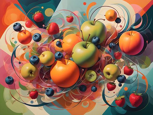 Vruchtenexplosie in Abstracte Kleurenwereld