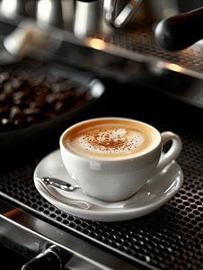 eine Tasse Kaffee oder Cappuccino trinken