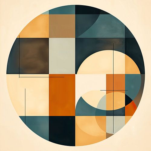 Circles and rectangles in trend colors