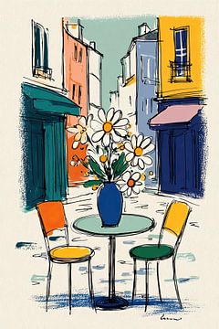 Tafel Stoelen | Cozy Café Atmosphere van OMG Art