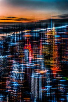 New York - The Night Awakens van Hannes Cmarits