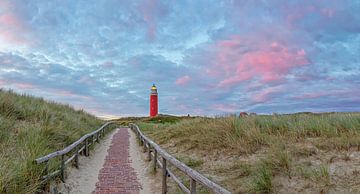 Leuchtturm von Texel bei Sonnenuntergang.
