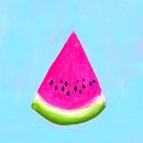 Watermeloen Driehoek Acrylschilderij van Karen Kaspar thumbnail