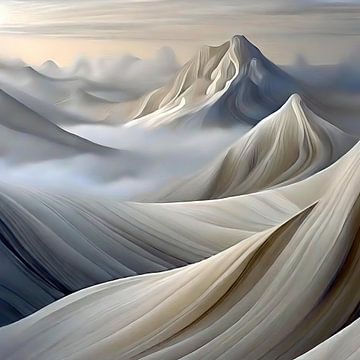 Wogende Gipfel in einer hellen Wüste von Gerry van Roosmalen