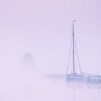Kinderdijk in de mist