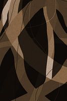 Tableau rétro moderne abstrait et minimaliste en brun, beige et noir V
