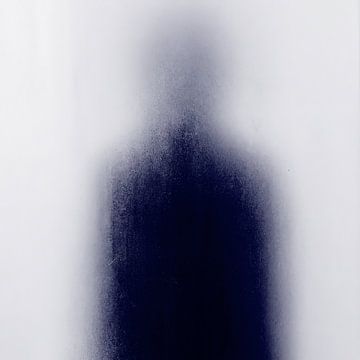 Abstract portret met de titel "Anoniem" van Carla Van Iersel