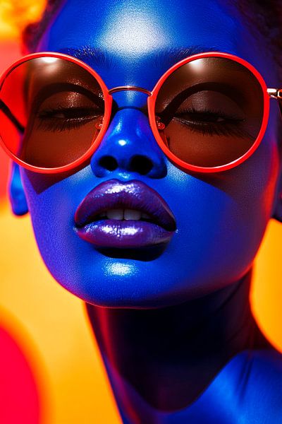Futuristic beauty with sunglasses by Poster Art Shop