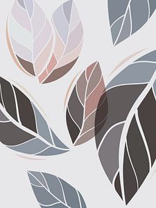 Stilistische bladeren: zand, bruin en grijstinten van Color Square
