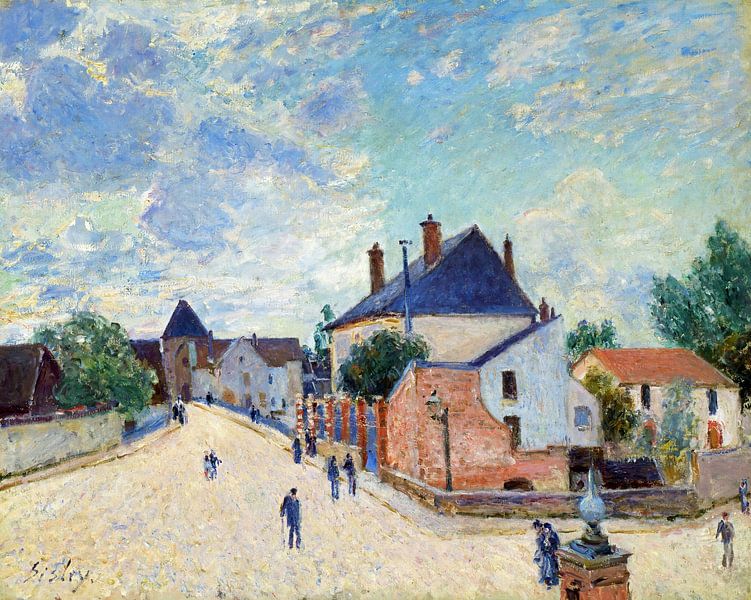 Alfred Sisley,Street in Moret, 1890 by finemasterpiece