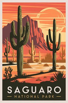 Nationaal park Saguaro, Arizona van Poster Art Shop