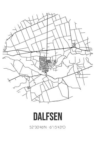 Dalfsen (Overijssel) | Landkaart | Zwart-wit