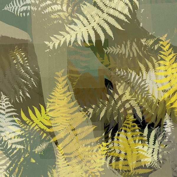 Leaves in muted earth shades by Abstract Minimalist Art