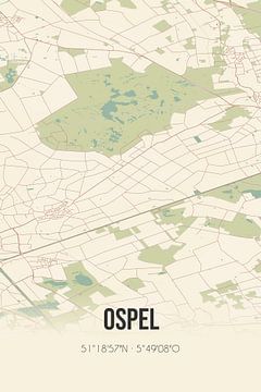 Vintage map of Ospel (Limburg) by Rezona