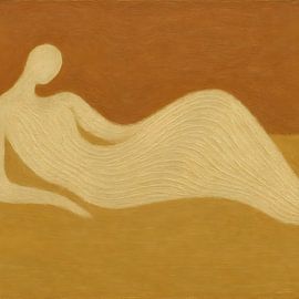 Bruin Beige liggend figuur van FoXo Art