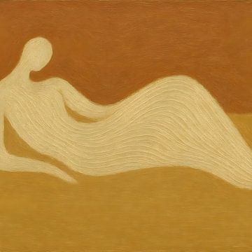 Brown Beige liegende Figur