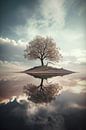 Lonely tree in a surreal landscape 7 by Digitale Schilderijen thumbnail