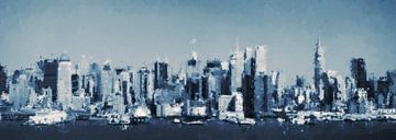Panorama uitzicht van New York Midtown van Whale & Sons