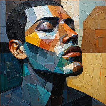 The man of the house - Portret Abstract Schilderij van ComfortQ