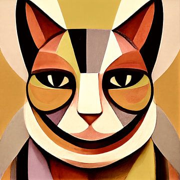Kattenportret van Vlindertuin Art