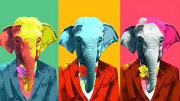 Warhol : Les éléphants en costume sur ByNoukk
