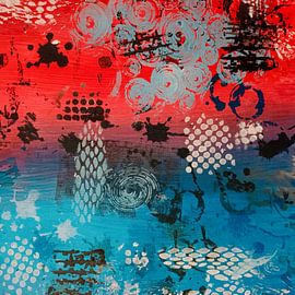 Abstrakte Malerei, rot, blau und weiß von Joriali Abstrakte Kunst