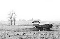 Het witte polderlandschap in Strijen in de Hoeksche Waard van MS Fotografie | Marc van der Stelt thumbnail