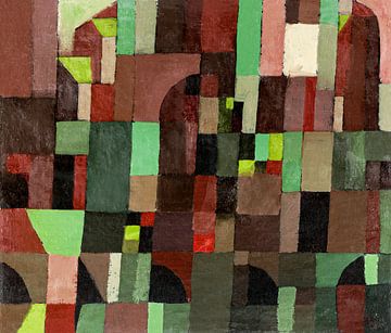 Red and Green Architecture (1922) by Paul Klee. van Studio POPPY