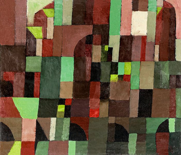 Red and Green Architecture (1922) by Paul Klee. by Studio POPPY