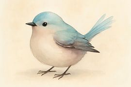 Blauer Vogel mit friedlichem Blick von Art & Soul Creations