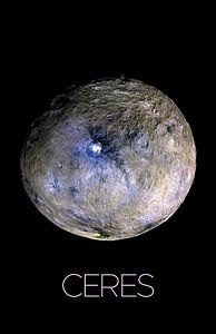 STK205461S-Poster van het zonnestelsel van de dwergplaneet Ceres.