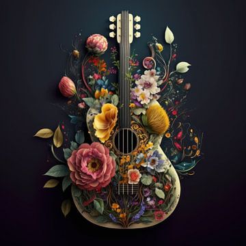 Flower gitar by Natasja Haandrikman