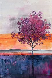 Sunset Silhouette by Abstract Painting