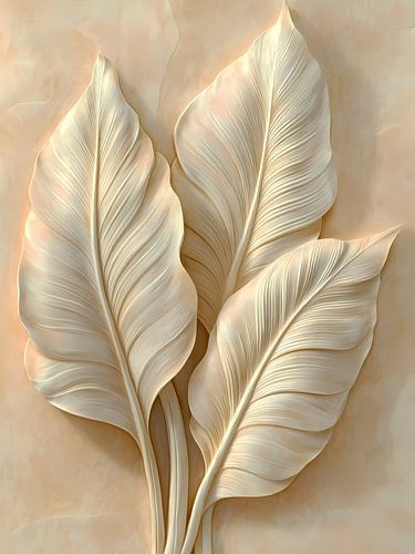 Sculpture éthérée en forme de feuille