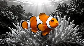 Photographie sous-marine aux couleurs éclatantes de poissons-clowns | Décoration murale sur le thème de la vie marine