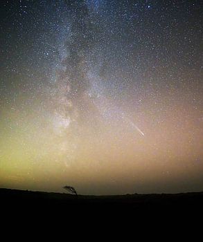 La comète Tsuchinshan/ATLAS à côté de la Voie lactée.