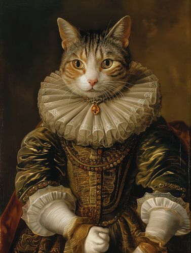 Katze in mittelalterlicher Kleidung