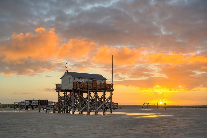 Sankt Peter-Ording Zonsopgang I van Michael Valjak