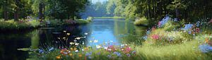 Blumen am Ufer