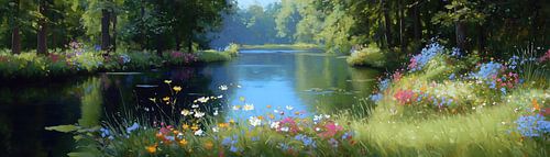 Fleurs au bord de l'eau