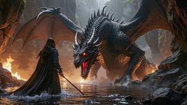 SYLVARIN - The Woman Facing the Black Dragon by INFERAURUM