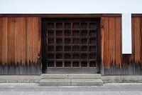 Weathered wooden wall and door in Kurashiki, Japan