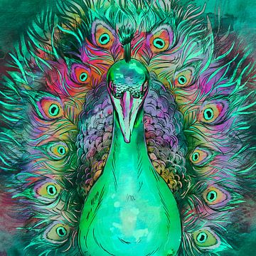 Japanese peacock by Mad Dog Art