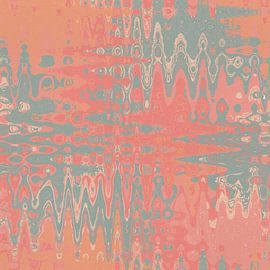 70er Jahre abstraktes Muster im Retrostil in leuchtenden Farben. Rosa, orange, grau von Dina Dankers