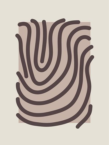 Fingerprint - grafische vorm op taupe achtergrond